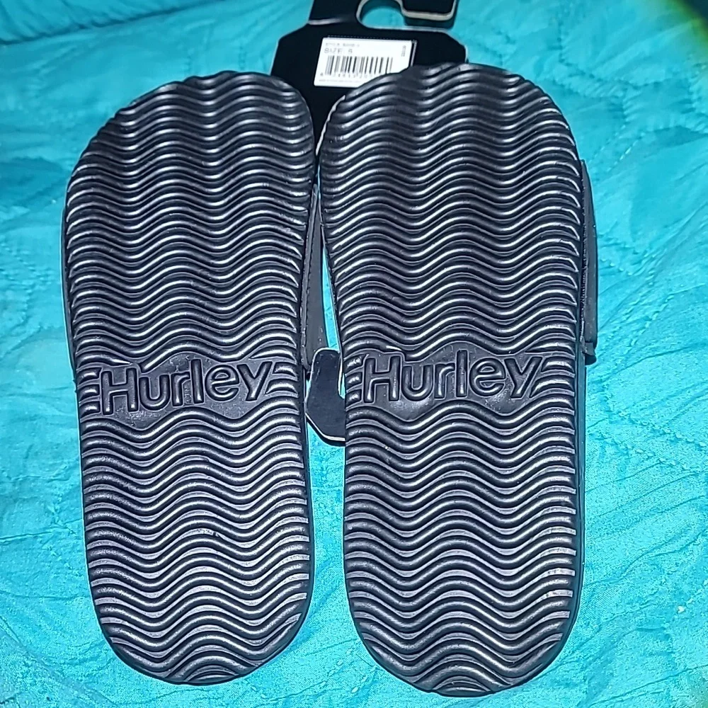 New Hurley Bane-V Slip On Sandal Beach Slide Shoes Black Or Navy 5y 7 Womens‎